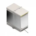Cube Corbeille Eco-Friendly Rectangulaire Inox 14 + 14 L Auto