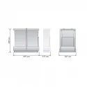 Cube Corbeille Eco-Friendly Rectangulaire Inox 14 + 14 L Auto