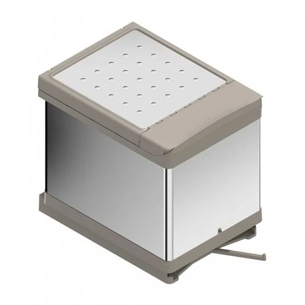 Cubes Poubelle Verte En Acier Inoxydable 21 + 21 L