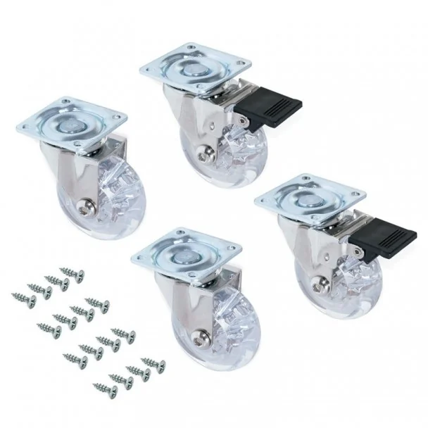 Roues Transparentes pour Meubles (4 pcs) - Slip Emuca