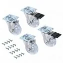 Roues Transparentes pour Meubles (4 pcs) - Slip Emuca