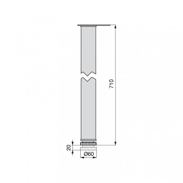 Pied de Table Réglable en Acier Diamètre 60 mm (4 pcs)