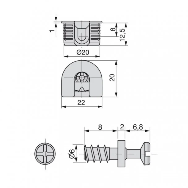 Kit Boîtier d'assemblage Fixe et Boulons (20 pcs)
