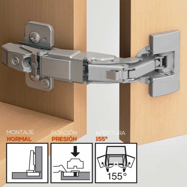 Charnière 155º Large Angle de Blum pour Portes de Cuisine