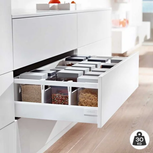 Bloc-Tiroir Blanc 30 kg Blum Tandembox Antaro D pour Cuisine
