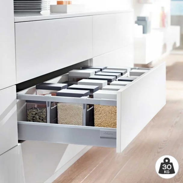 Bloc-Tiroir Gris 30 kg Blum Tandembox Antaro D pour Cuisine