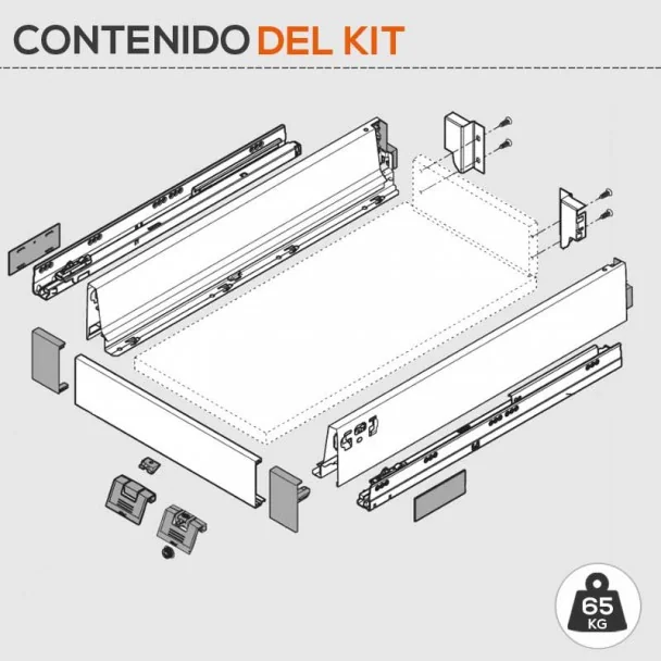 Tiroir Gris 65 kg Tandembox Antaro M pour la cuisine