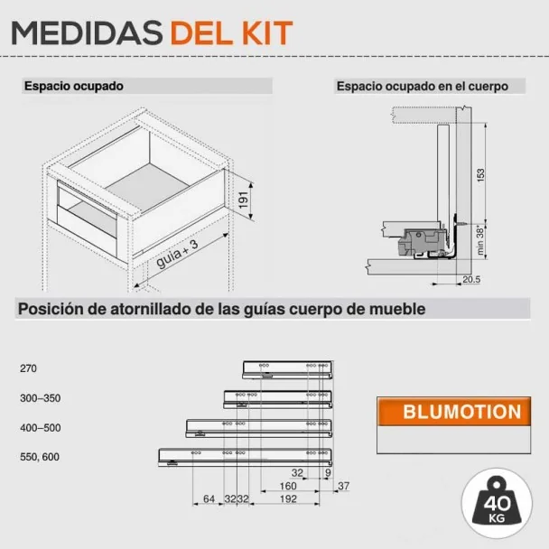 Cacerolero Gris Intérieur de 40 kg Legrabox Pur C