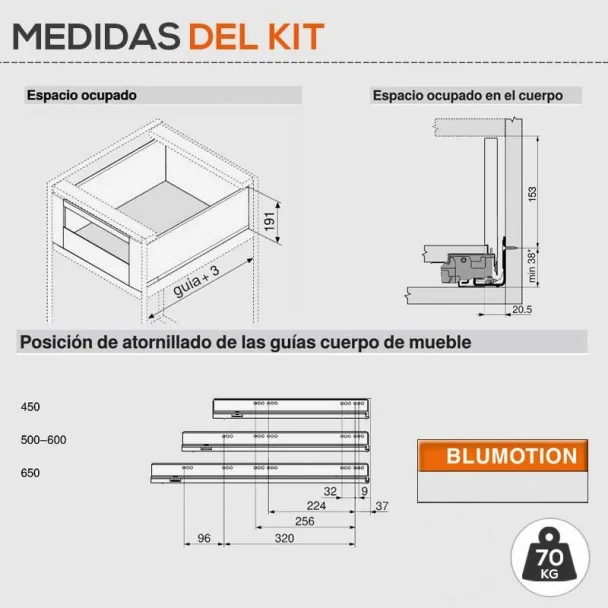 Cacerolero Gris Intérieur de 70 kg Legrabox Pur C