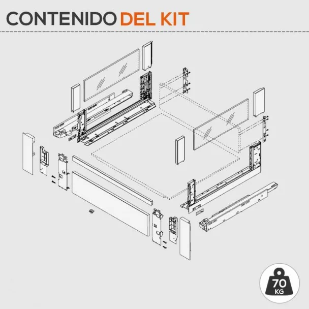 Cacerolero Gris Intérieur de 70 kg Legrabox Libre C