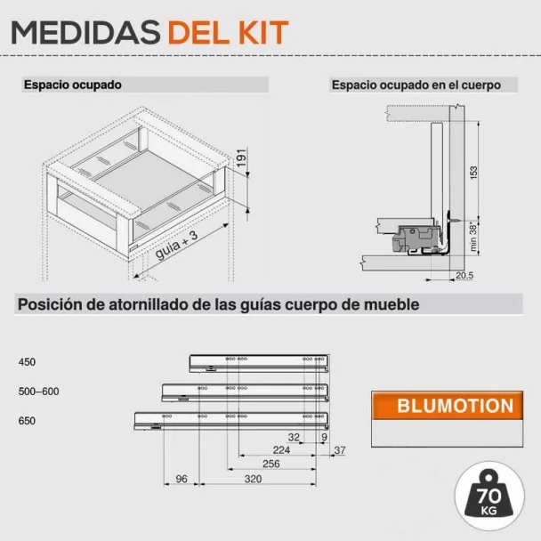 Cacerolero Gris Intérieur de 70 kg Legrabox Libre C