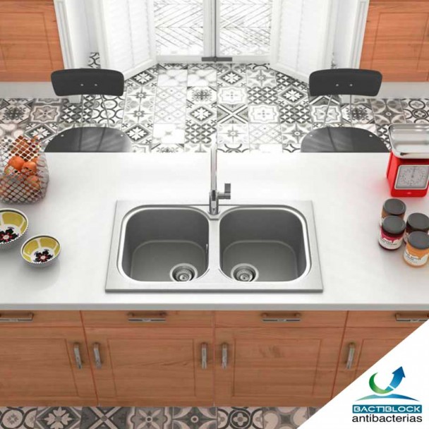 Évier Synthétique 2 Seins Poalgi 119 AMÉTHYSTE