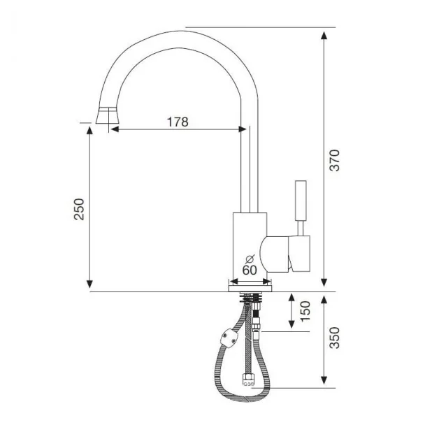 Robinet Amovible Iris Courbe De Cuisine