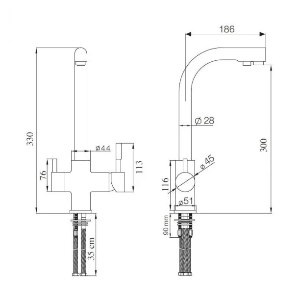 Robinet d'Osmose d'Angle de Type 1 pour la Cuisine