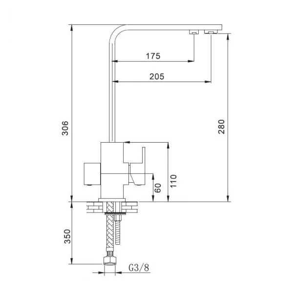 Robinet d'Osmose d'Angle de Type 3 à la Cuisine