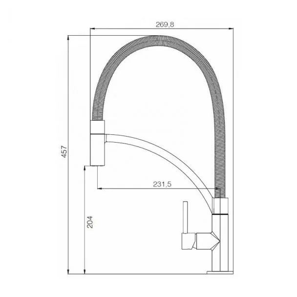 Robinet Flexible Alcor Noir pour la Cuisine