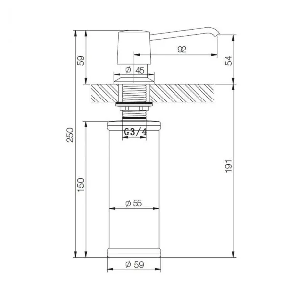 Distributeur de savon, Rond en acier Inoxydable pour Évier de Cuisine