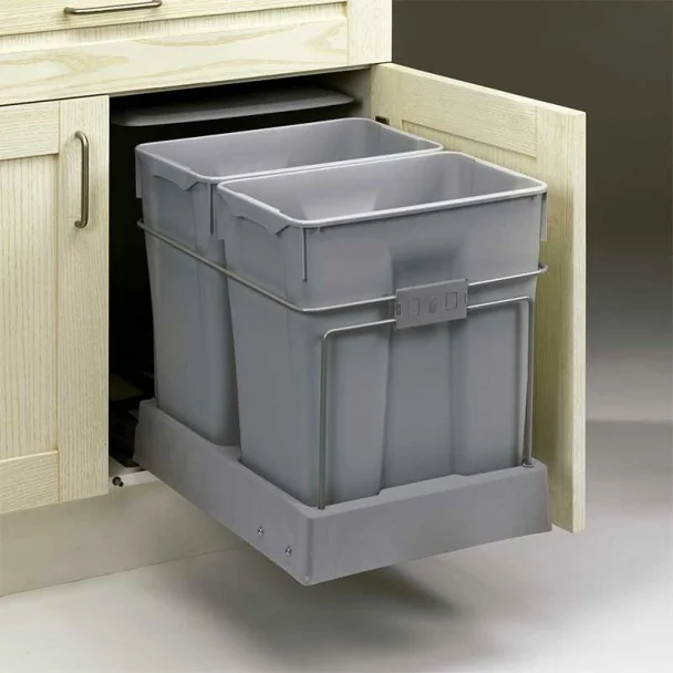 Poubelle Écologique 30 + 30 L pour Cuisine | Menage Confort