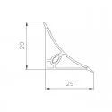 Plinthe Isolant Concave Argent Mat pour Comptoir