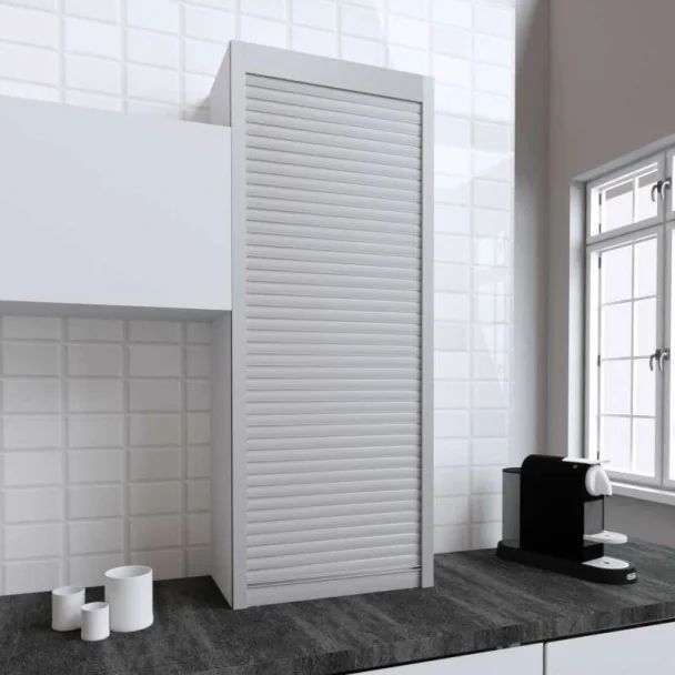Kit Volet Roulant 60 x 150 cm PVC Inox pour Meubles de Cuisine