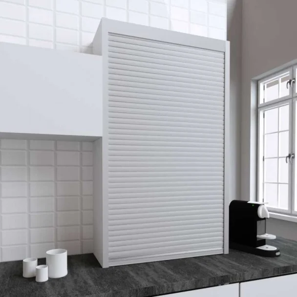 Kit Volet Roulant 90 x 150 cm PVC Inox pour Meubles de Cuisine
