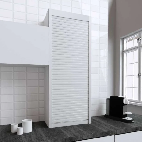 Kit Volet Roulant 60 x 150 cm PVC Blanc pour Meubles de Cuisine