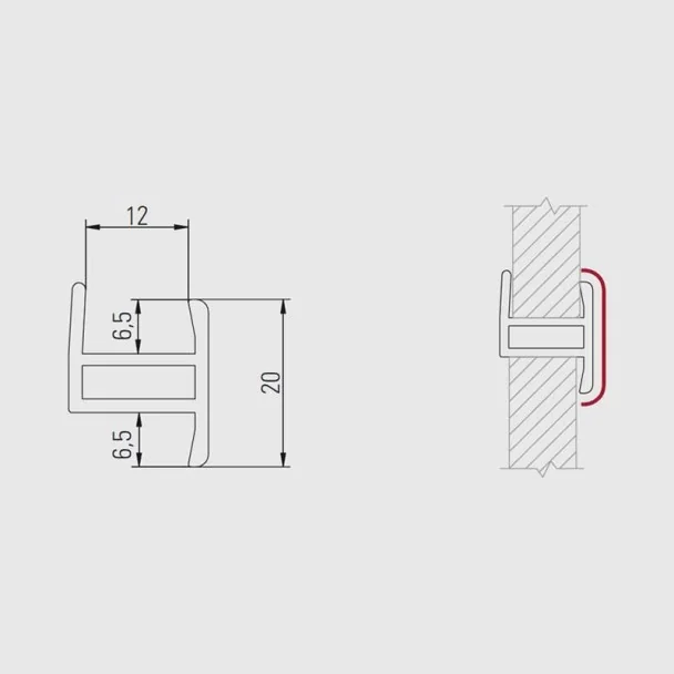 Union Aluminium Brossé pour Plinthe PVC de Cuisine