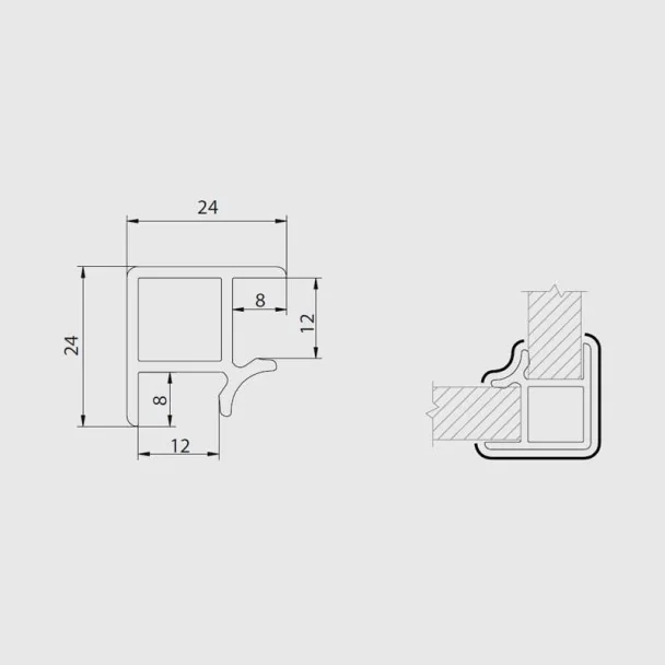 Angle 90º Noir pour Plinthes en PVC de Cuisine