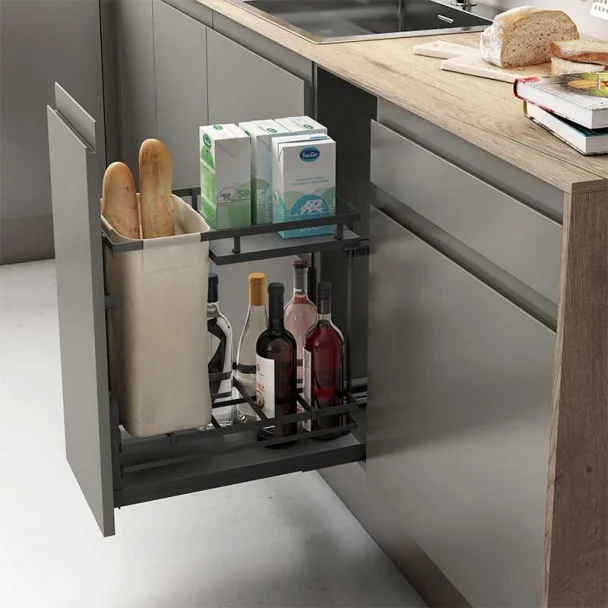 Casier À Vin Panero Amovible Anthracite Guides Basale Plat