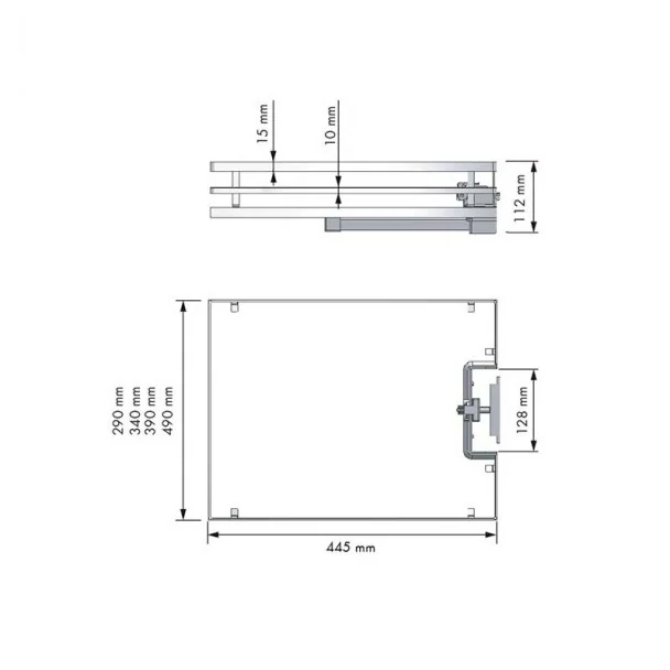 Corbeille pour Colonne Coulissante Titan Flat Chrome
