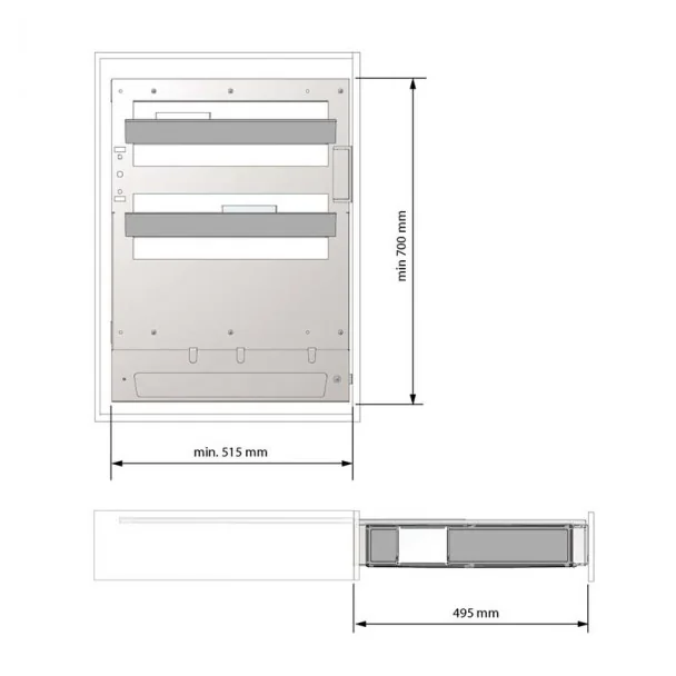 Casier Bouteilles Extractible Réversible Guides Latéraux Flat Anthracite
