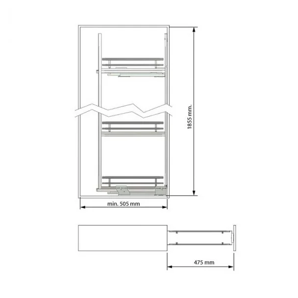 Kit Colonne Coulissante Slim Flat Chrome