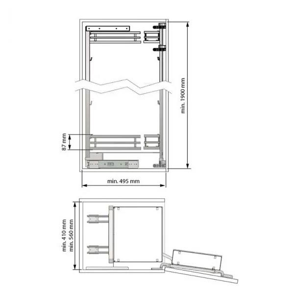 Colonne Coulissante Flat Chrome
