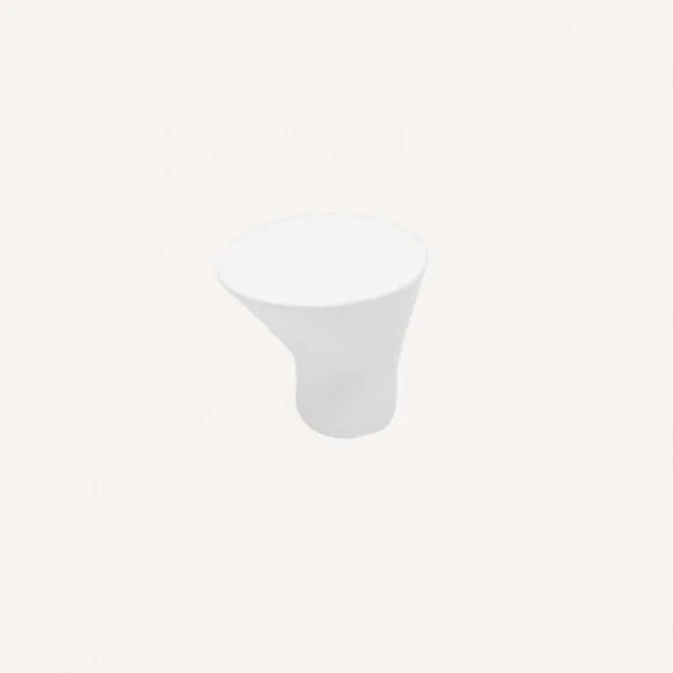Bouton de Zamak Blanc Mat 3488