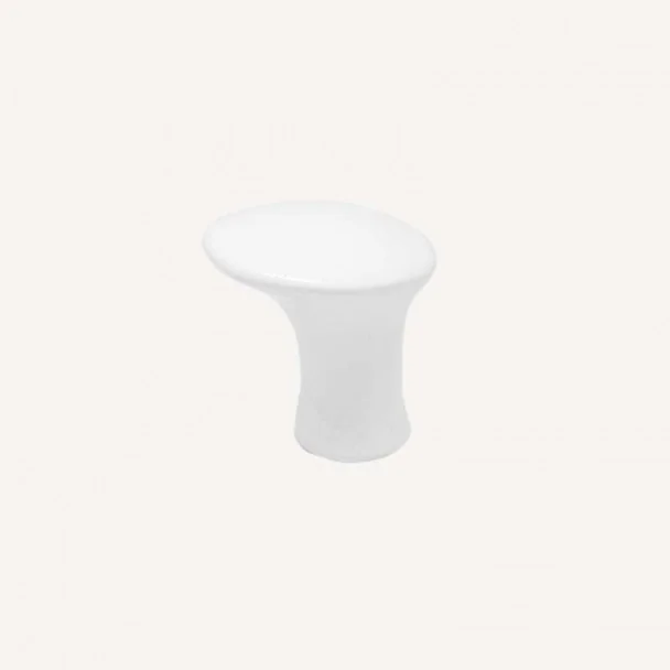 Bouton de Zamak Blanc Mat 3497