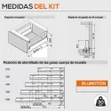 Bloc-Tiroir Gris 30 kg Blum Tandembox Antaro D pour Cuisine