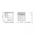 Bacs de Recyclage des Déchets 2 x 35 + 2 x 8 L avec un Système de Guides
