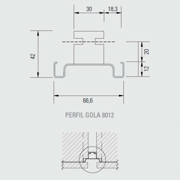 Profil de Rainure Verticale Intermédiaire Inox 8012