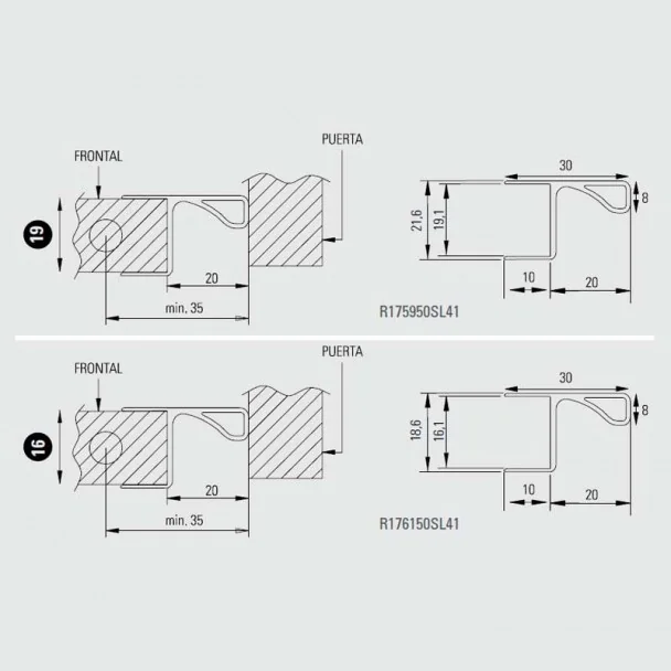 Profil en Aluminium Gola pour Module Haut