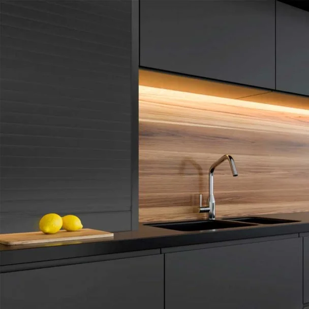 Kit d'obturateur en Aluminium Anthracite pour Meubles de Cuisine
