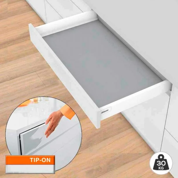 Tiroir Blanc TIP-ON BLUMOTION 30 kg Tandembox Antaro M