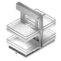 Ferrure Coullisant d'Angle Articulé Compact Chrome