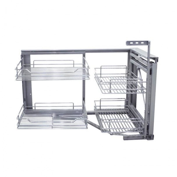 Étagère d'angle Supra pour Armoire de cuisine, Chromée