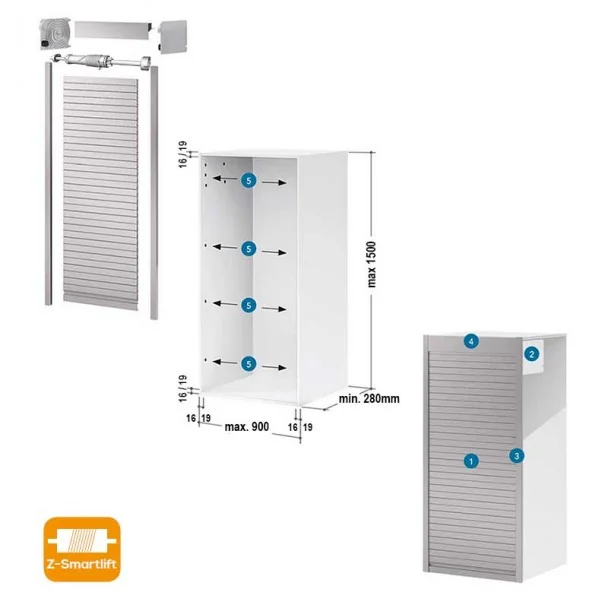 Kit Volet Roulant 90 x 150 cm PVC Blanc Mat Z-Smartlift