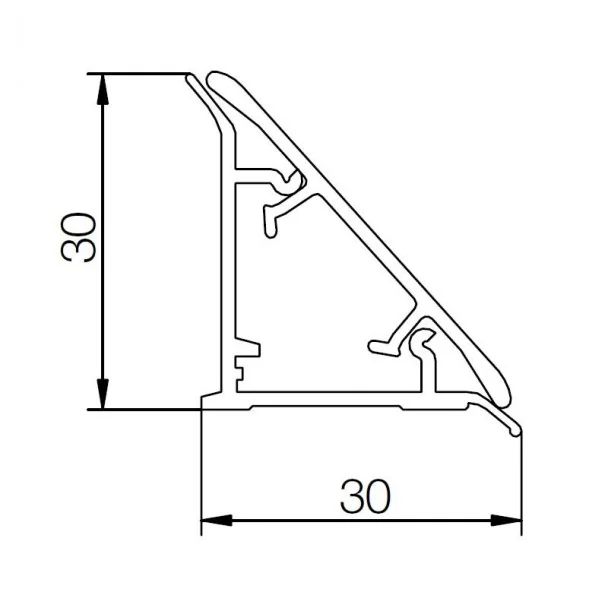 Plinthe Isolant en Aluminium Brossé pour Comptoir