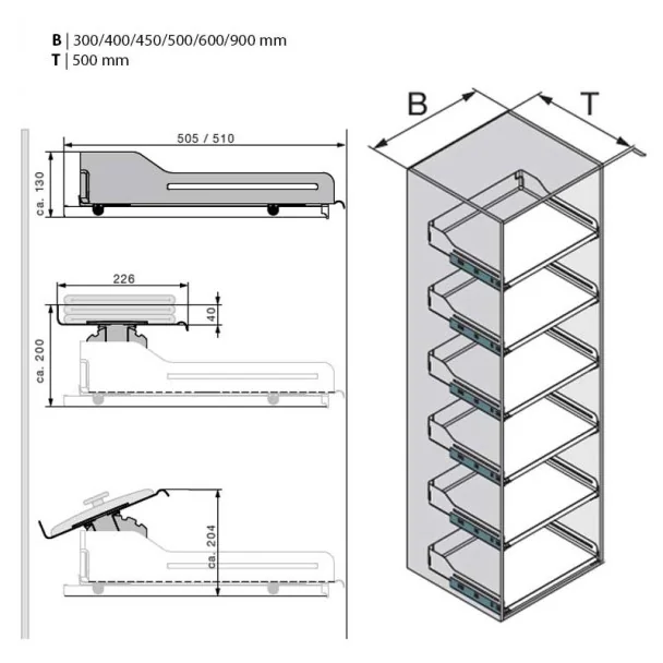 Système d'étagères de garde-robe EXTENDO LIBELL