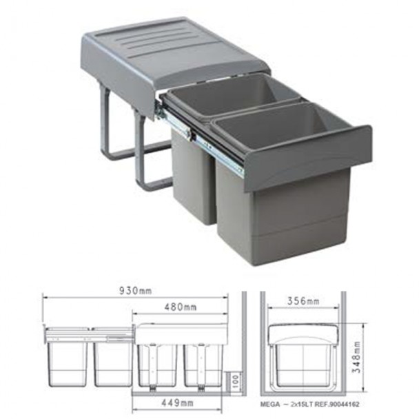 Poubelle manuelle MEGA 40 - 30