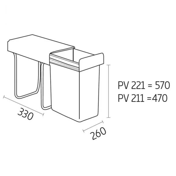 Poubelle Manuelle BIO-SINGLE 30 DT