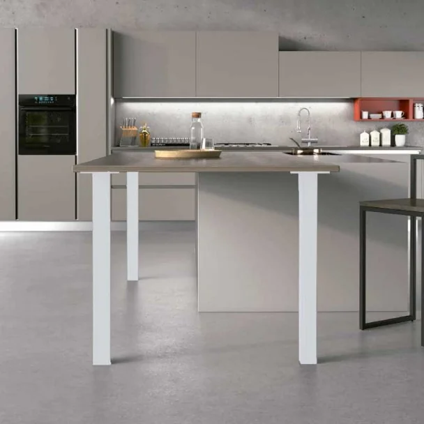 Pied sur Mesure pour Péninsule de Cuisine en Aluminium Anodisé