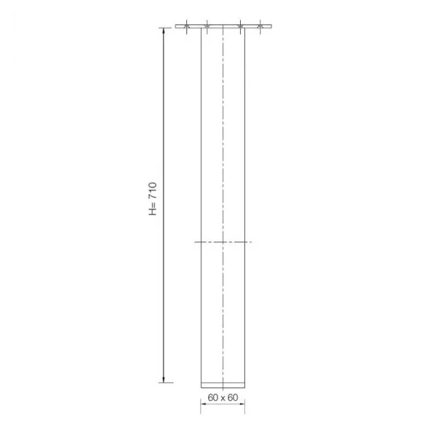 Pied en Aluminium Carrée pour Péninsule de Cuisine